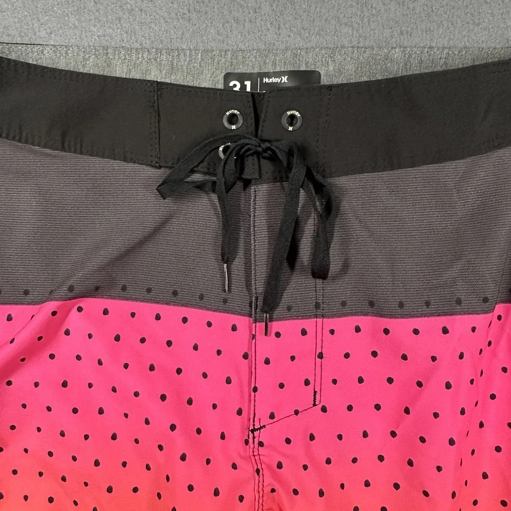 Hurley Phantom‎ Swim Shorts Mens 31 Pink Gradient Polka Dot Boardshorts Stretch